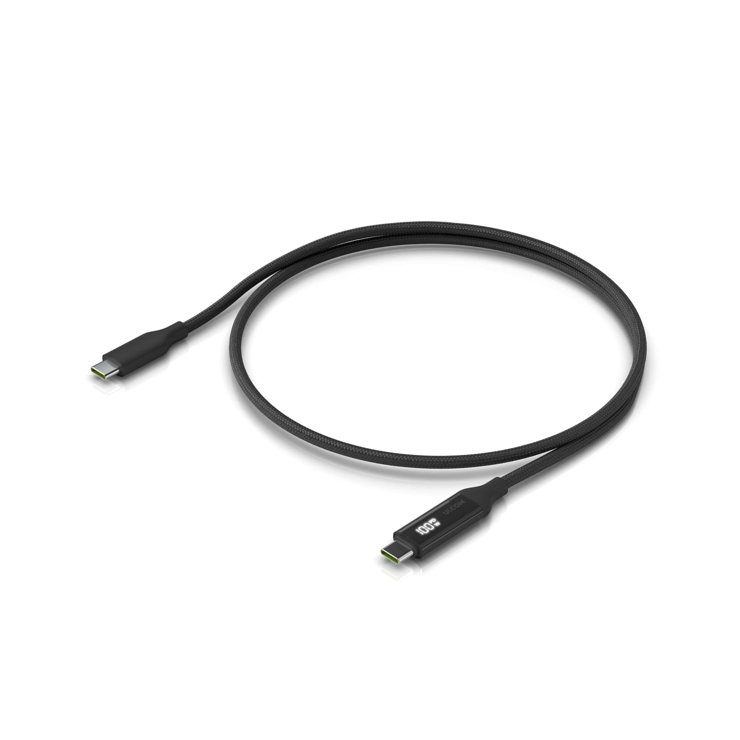 Ubiquiti USB-C Cable with Charge Display,Length 1M, Black, Braided Power & Data Cable With A Double-sided Charge Display,100W Max Power Output, UACC-Cable-USB-100W-1M-BK