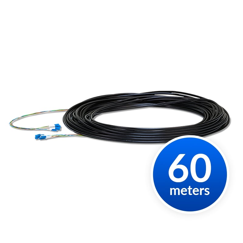 Ubiquiti Single-Mode Lightweight Fiber Cable, Lenth 60m, Outdoor-Rated, Kevlar Yarn For Added Tensile Strength, Weatherproof Tape,, FC-SM-200