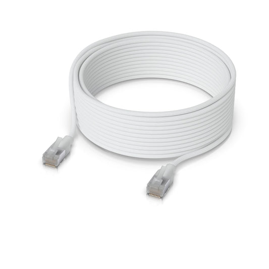 Ubiquiti UniFi Premium Patch Cable, 15M, White, Ultra-thin Braided Patch Cable, Designed And Optimized For 10 GbE Networking., UACC-Cable-Patch-EL-C6A-15M-W