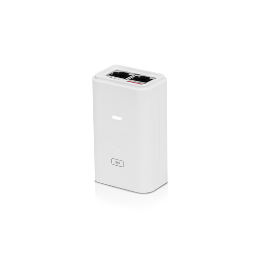 Ubiquiti POE Injector, 24VDC, 24W, Gigabit Ethernet, ESD protection & LED, Surge and Clamping Protection,Maximum Surge Discharge, POE-24-24W-G-WH