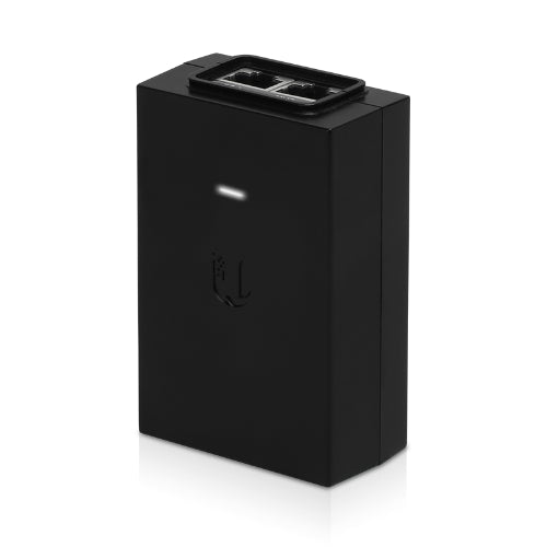 Ubiquiti POE Injector, 48V DC 24W Gigabit Lan, Black, Surge and Clamping Protection, Superceded by NHU-U-POE-AT, POE-48-24W-G