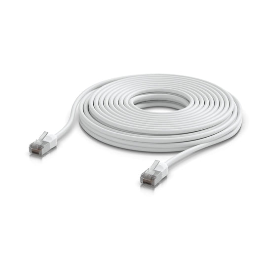 Ubiquiti UniFi Premium Patch Cable Outdoor, 12M, White, Ultra-thin, Rugged, Shielded Patch, Designed &Optimized, For 10 GbE networking, 2Yr Warr, UACC-Cable-Patch-Outdoor-C6A-12M-W