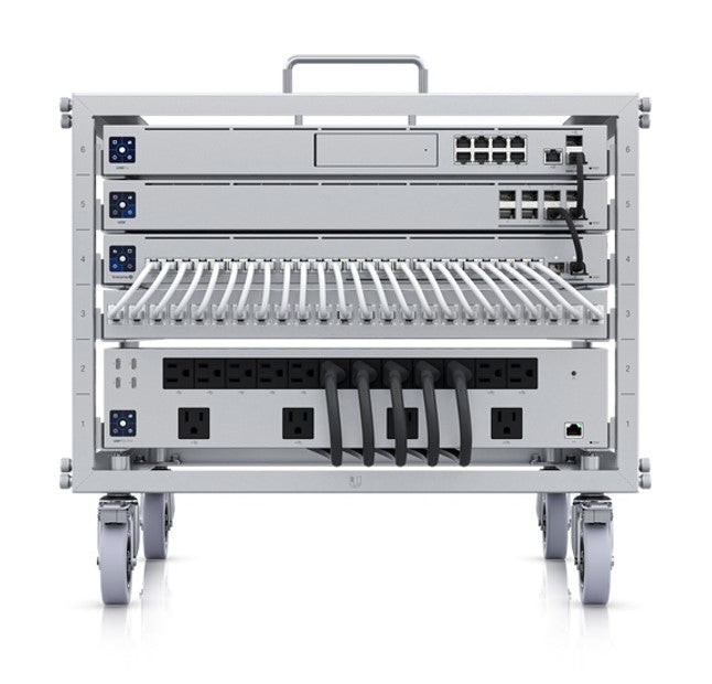 Ubiquiti Toolless Mini Rack,Compact,Stackable 6U Open-frame Rack For UniFi Rack-mount Device,Toolless Assembly&Device Mounting,Lockable Casters, U-Rack-6U-TL