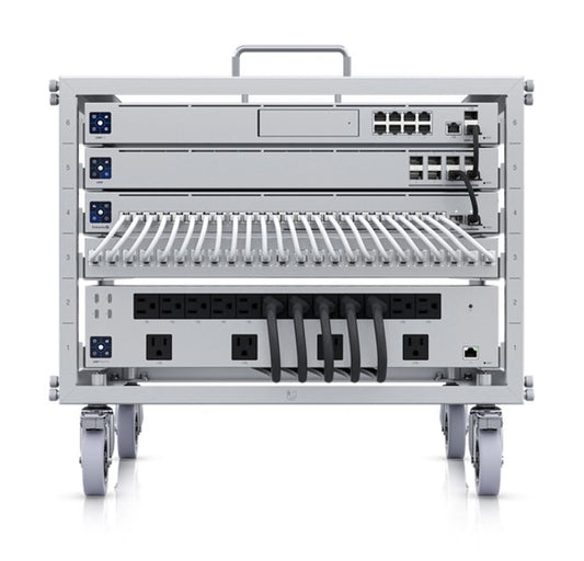 Ubiquiti Toolless Mini Rack,Compact,Stackable 6U Open-frame Rack For UniFi Rack-mount Device,Toolless Assembly&Device Mounting,Lockable Casters, U-Rack-6U-TL