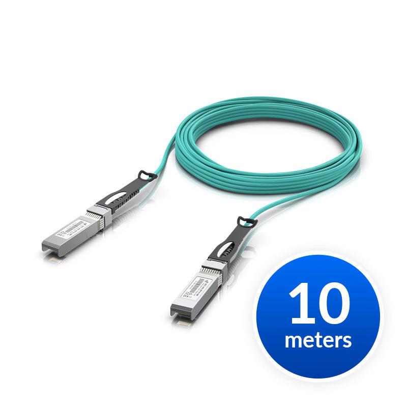 Ubiquiti 10 Gbps Long-Range DAC, 10m Length, Long-range SFP+ Direct Attach Cable w 10 Gbps Maximum Throughput Rate, UACC-AOC-SFP10-10M