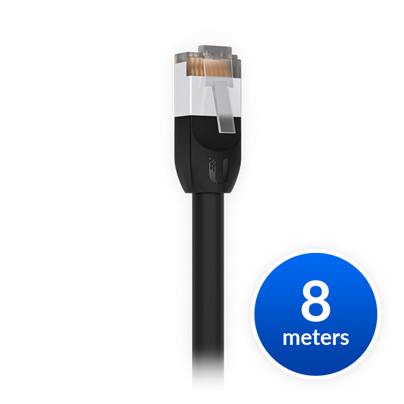 Ubiquiti UniFi Patch Cable Outdoor 8M Black, Single Unit All-weather, RJ45 Ethernet Cable, Category 5e, Weatherproof, UACC-Cable-Patch-Outdoor-8M-BK