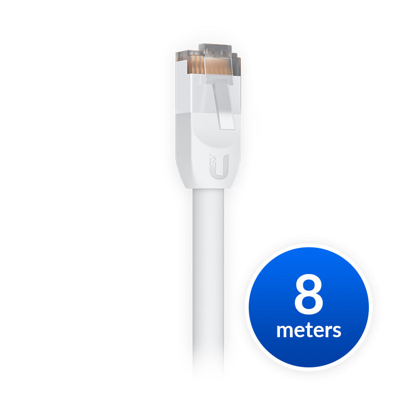 Ubiquiti UniFi Patch Cable Outdoor 8M White, Single Unit, All-weather, RJ45 Ethernet Cable, Category 5e, UACC-Cable-Patch-Outdoor-8M-W