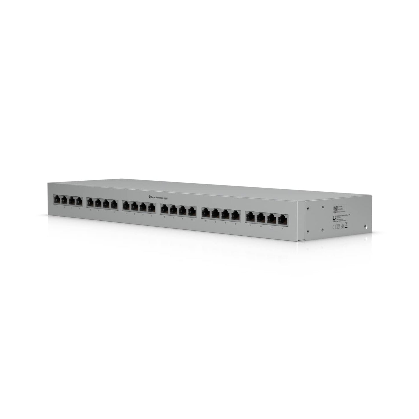 Ubiquiti Ethernet Surge Protection,Rack-mount Indoor Panel Supports Up To 10 GbE, PoE++, 20kA Surge Discharge/Port,24-port Integrated,1U Rack-mount, UACC-ETH-SP-Panel-24