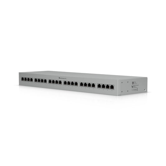 Ubiquiti Ethernet Surge Protection,Rack-mount Indoor Panel Supports Up To 10 GbE, PoE++, 20kA Surge Discharge/Port,24-port Integrated,1U Rack-mount, UACC-ETH-SP-Panel-24