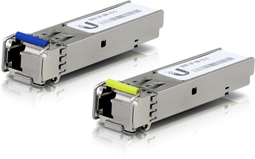 Ubiquiti UFiber1 Gbps Bidirectional Single-Mode SFP Module, 2-Pack, Up 3km Distance, Simplex LC Connector, No Fiber Cable, UACC-OM-SM-1G-S-2