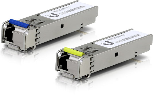 Ubiquiti UFiber1 Gbps Bidirectional Single-Mode SFP Module, 2-Pack, Up 3km Distance, Simplex LC Connector, No Fiber Cable, UACC-OM-SM-1G-S-2