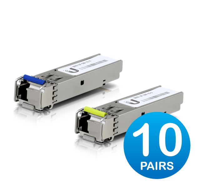 Ubiquiti UFiber1 Gbps Bidirectional Single-Mode SFP Module, 20-Pack, Up 3km Distance,Simplex LC Connector, Fiber Cable Not Include, UACC-OM-SM-1G-S-20