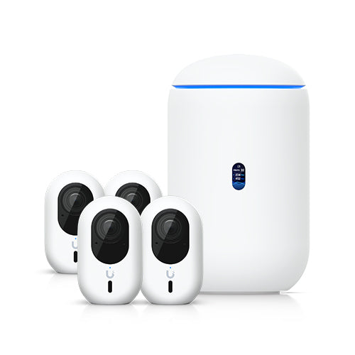 Ubiquiti Advanced Home Surveillance Bundle (4 Instant Cameras Pack), Includes 1x UDR7, 4x UVC-G6-INS-W, *Requires MicroSD card for Protect Storage*, NHU-UDR7-G6-INS-4