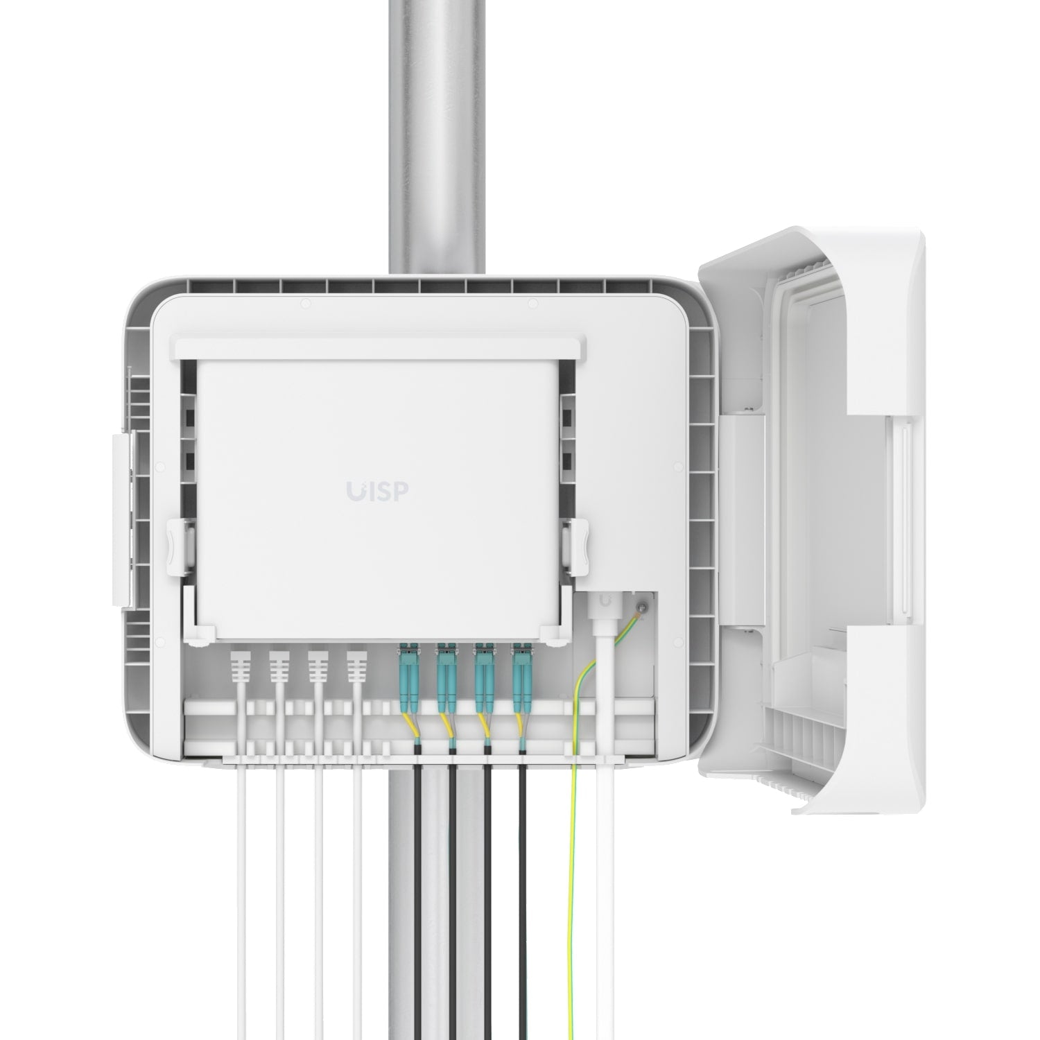 Ubiquiti UISP Box Plus, IPX6-rated Water Resistance, Enclosure for UISP Switch Plus, Pole /Wall-mount, Includes Fiber Strain Relief Kit,, UISP-Box-Plus
