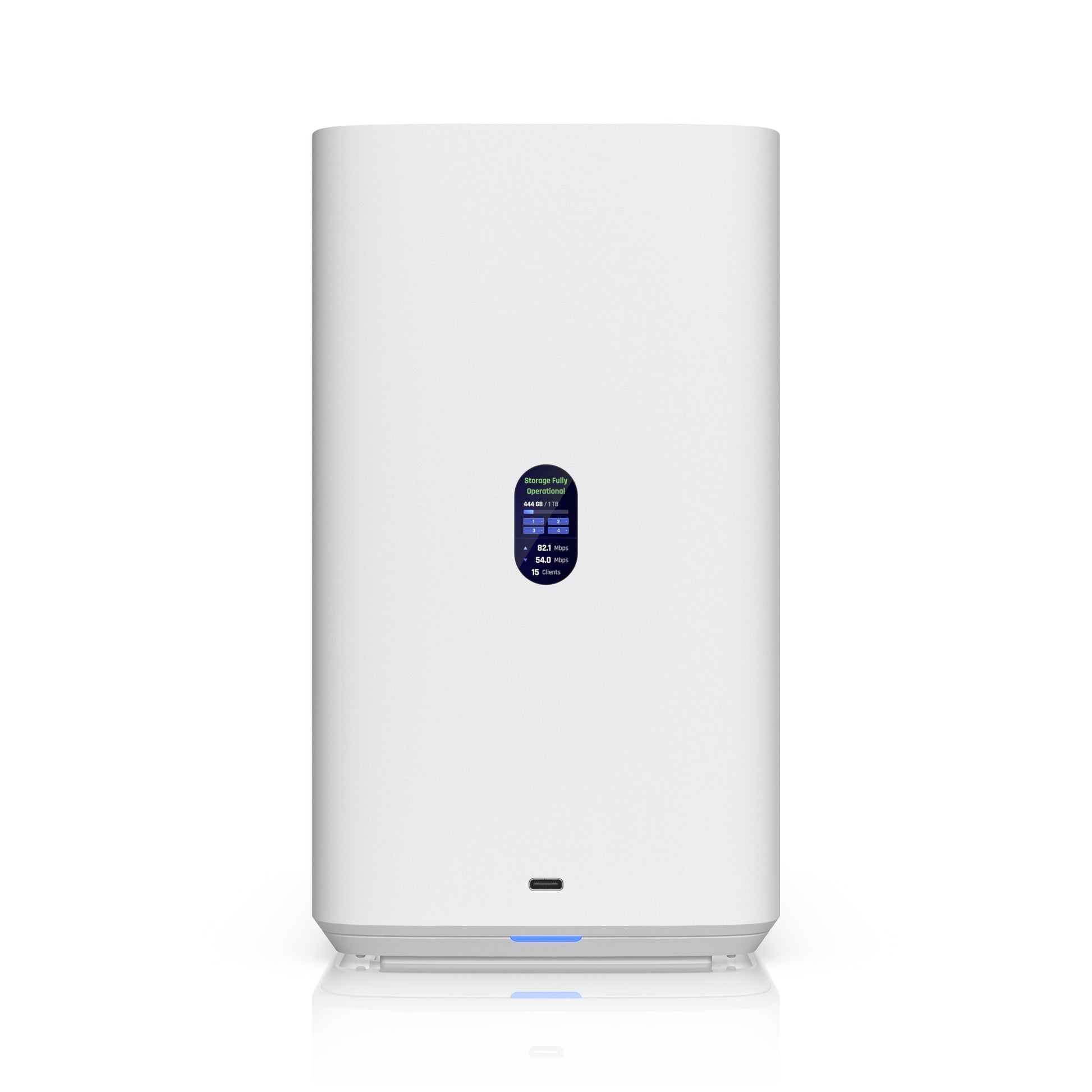 Ubiquiti UNAS 4, White, UniFi Network Storage (4)2.5/3.5' HDD Bays,(2)M.2 NVMe SSD Cach Slot,2.5 GbE, USB-C Connect, PoE+++ Adapter, Compact Footprint, UNAS-4-W