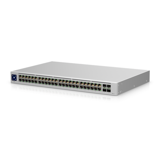 Ubiquiti UniFi USW-48, 48-port Managed Gigabit Layer2 Switch - 48x Gigabit Ethernet Ports 4x SFP Port Touch Display