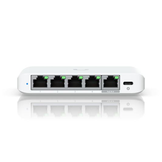 Ubiquiti Flex Mini 2.5G, (4) 2.5 GbE Ports, (1) 2.5 GbE PoE Input Port for Power,, USW-Flex-2.5G-5