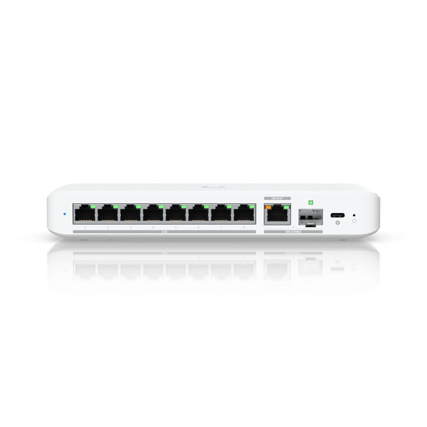 Ubiquiti Flex 2.5G, Flexible,8-port 2.5 GbE Switch,10 GbE RJ45/SFP+ Combination Uplink Port,Powered With USB-C (Included)/PoE+ adapter ( Not Included), USW-Flex-2.5G-8