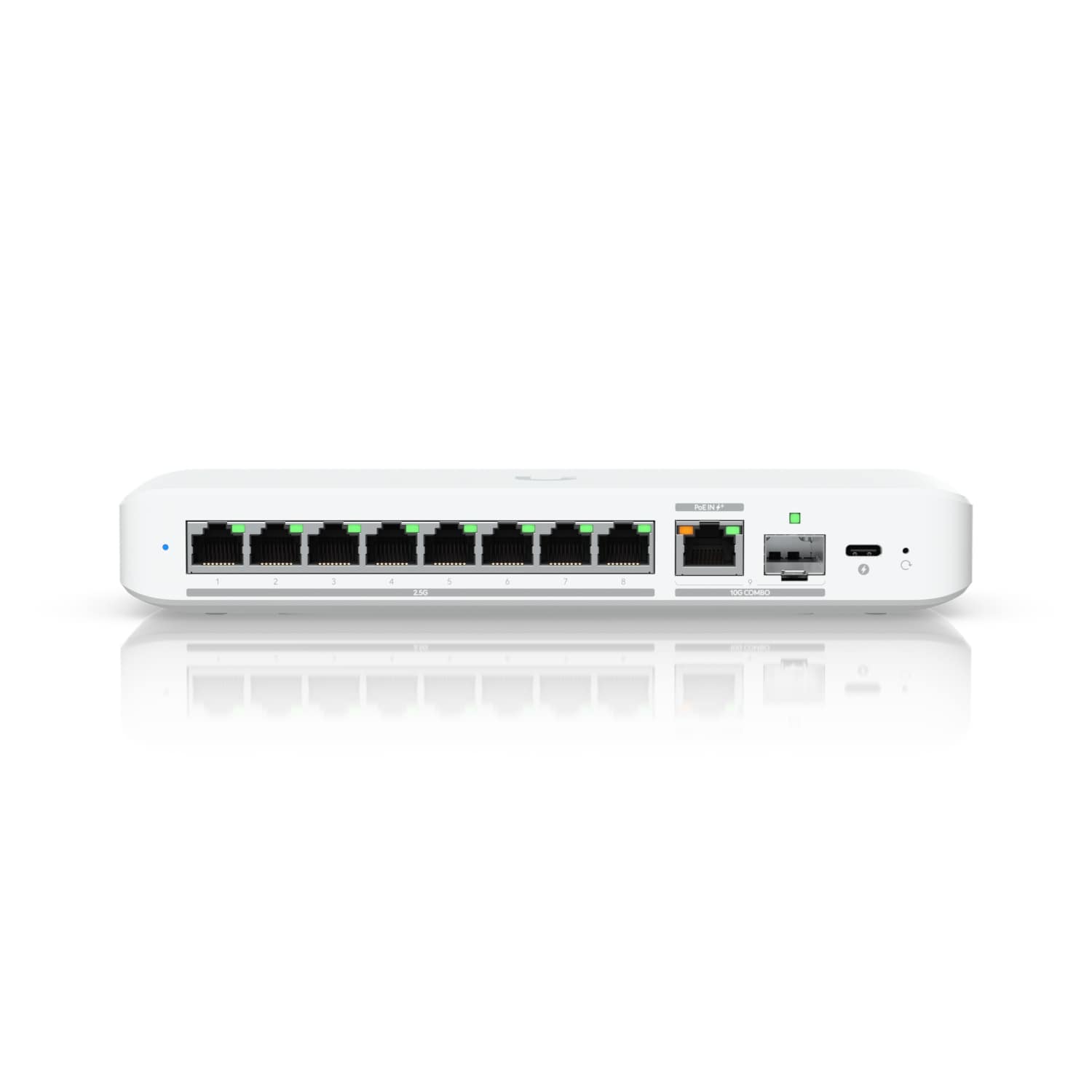 Ubiquiti Flex 2.5G, Flexible,8-port 2.5 GbE Switch,10 GbE RJ45/SFP+ Combination Uplink Port,Powered With USB-C (Included)/PoE+ adapter ( Not Included), USW-Flex-2.5G-8