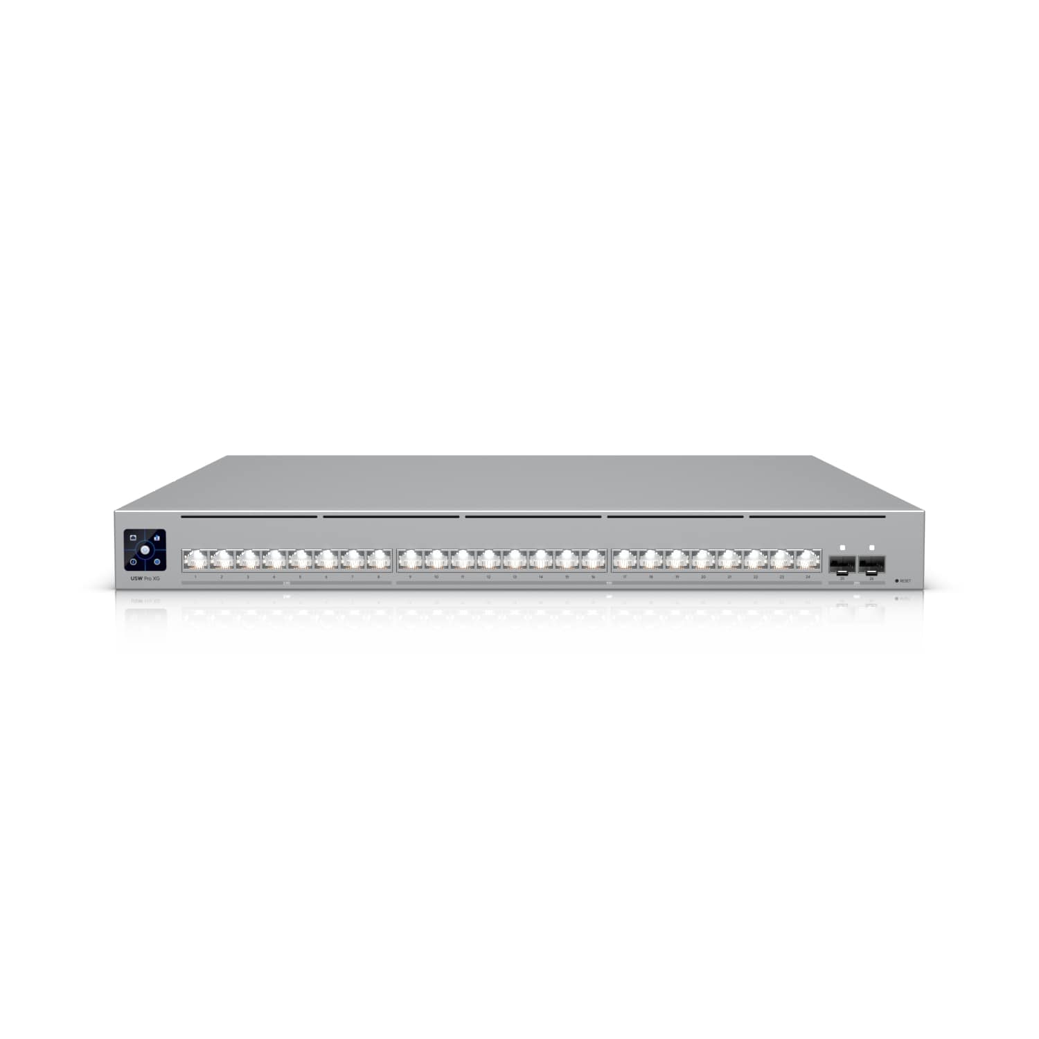 Ubiquiti Pro XG 24, Professional-grade, 24-port Layer 3, Etherlighting Switch , (16) 10 GbE, (8) 2.5 GbE, (2) 25G SFP28 ports, DC Power Backup Ready, USW-Pro-XG-24