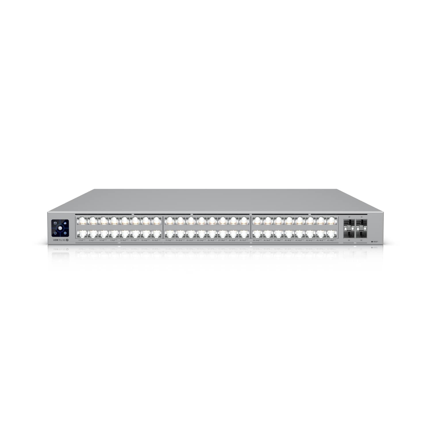 Ubiquiti Pro XG 48 PoE, Professional-grade, 48-port Layer 3 Etherlighting, PoE+++ Switch, (32) 10 GbE, (16) 2.5 GbE PoE, (4) 25G SFP28 Ports, USW-Pro-XG-48-PoE