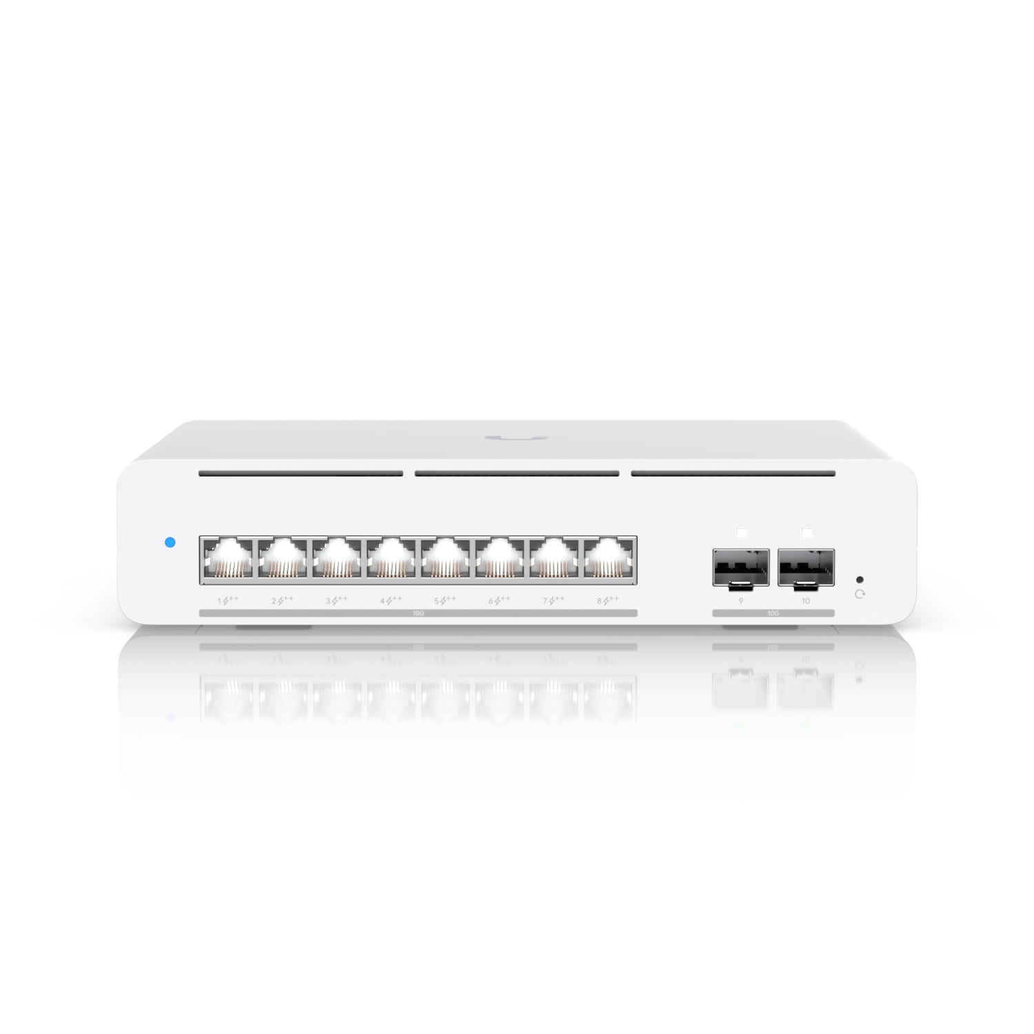 Ubiquiti Pro XG 8 PoE, Compact Desktop/Wall-mountable, Professional-grade 8-port, Layer 3 Etherlighting PoE++ Switch With (8) 10 GbE, (2) 10G SFP+, USW-Pro-XG-8-PoE