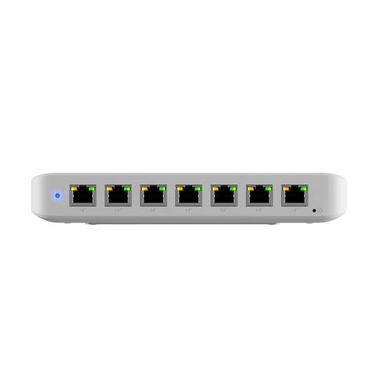 Ubiquiti Ultra 60W, Compact 8-port Layer 2 GbE PoE Switch, Versatile Mounting, 7 GbE PoE+ Output ports, 1 GbE Port, Includes PSU,, USW-Ultra-60W