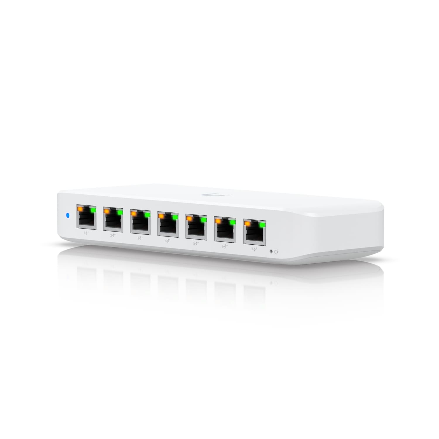Ubiquiti Ultra 42W, Compact Layer 2, 8-port GbE PoE Switch, Versatile Mounting Options, 7 PoE/PoE+ No Power Supply, PoE++ Input,, USW-Ultra