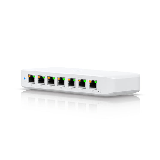 Ubiquiti Ultra 42W, Compact Layer 2, 8-port GbE PoE Switch, Versatile Mounting Options, 7 PoE/PoE+ No Power Supply, PoE++ Input,, USW-Ultra