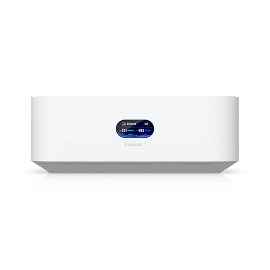 Ubiquiti UniFi Express 7, Mesh-scalable, Super-compact 10G Cloud Gateway, Integrated WiFi 7 With 6 GHz support, 140 mÂ² Coverage, UX7