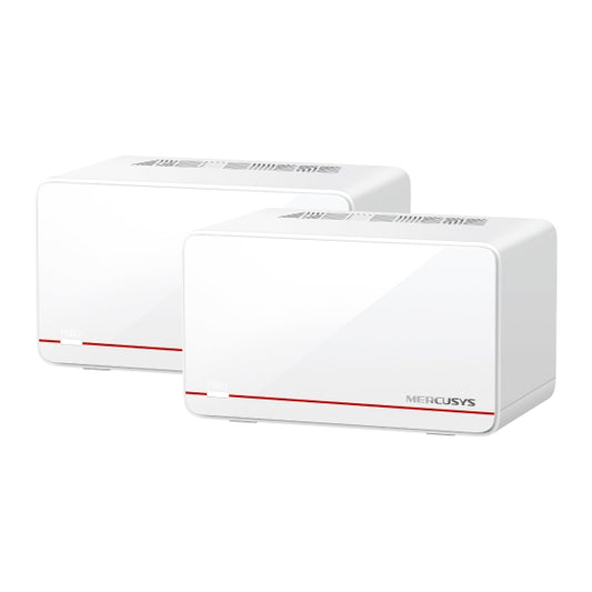 TP-LINK Mercusys Halo H37BE(2-pack) BE6500 Whole Home Mesh Wi-Fi 7 System, 688 Mbps at 2.4 GHz, 5760 Mbps at 5 GHz,, MLO, 4096-QAM, OFDMA, EHT160 on 5GHz