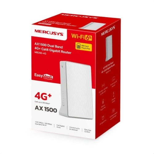 TP-LINK Mercusys MB260-4G 4G+ Cat6 AX1500 Wireless Dual Band Gigabit Router