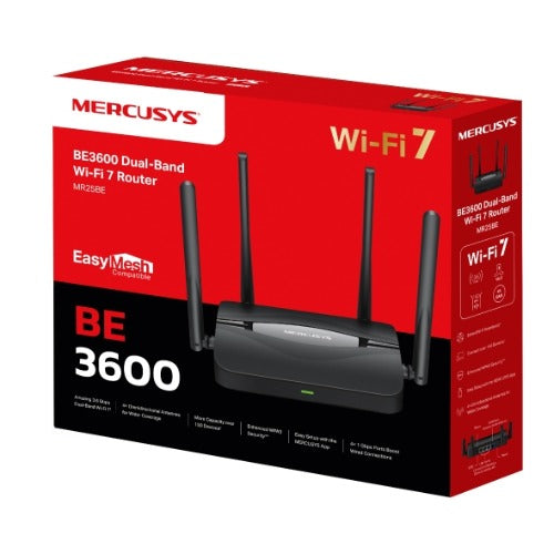 TP-LINK Mercusys MR25BE BE3600 Dual Band Wi-Fi 7 Router , 3.6 Gbps Mbps Dual-Band Speeds