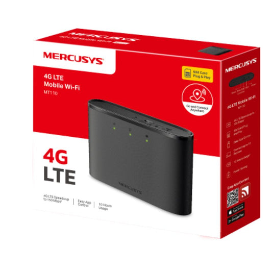 TP-LINK Mercusys MT110 150Mbps 4G LTE Modem, 150 Mbps at 2.4 GHz, 4G Cat4 150/50 Mbps, Build-In 2200 mAh Rechargeable Battery