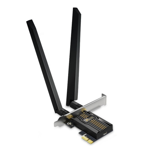 TP-Link Archer TBE552E BE9300 Wi-Fi 7 Bluetooth 5.4 PCIe Adapter, 5760 Mbps at 6 GHz + 2880 Mbps at 5 GHz + 688 Mbps at 2.4 GHz, 2x High Gain Tri-Band