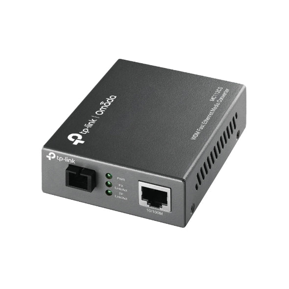 TP-Link MC112CS Media Converter SC WDM Monomodo Simplex 10/100Mbps RJ45 to 100M single-mode SC fiber Tx:1310nm Rx:1550nm up to 20km (LS)