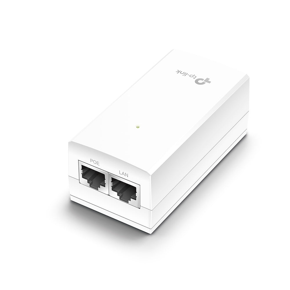 TP-Link POE2412G Omada 24V Passive PoE Injector Adapter, 1x Gigabit PoE Port, 1x Gigabit Non-PoE Port, Data and Power Carried over The Same Cable, 24V