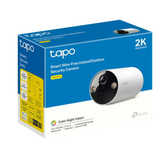 TP-Link TC82 Battery-Powered Outdoor Security Camera, Color Night Vision, Smart Person Detection, Intelligent Phone Notifications