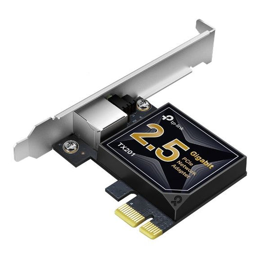 TP-Link TX201 2.5G 2.5 Gigabit PCI Express Network Adapter Low-Profile & Full-Height Brackets 1x PCI Express 2.1 x 1, 1x RJ45 Gigabit/Megabit Port (NI