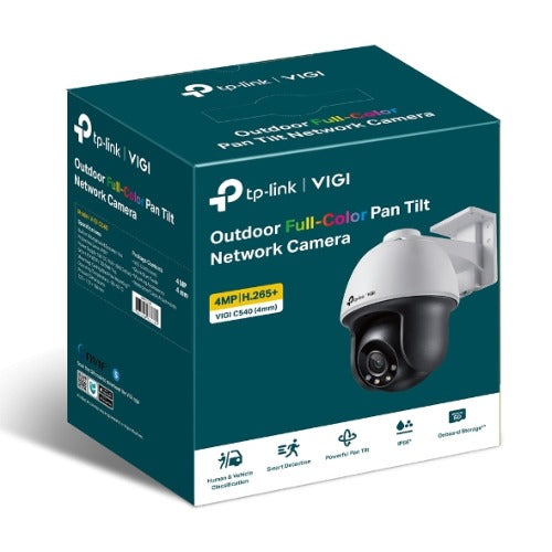 TP-Link VIGI 4MP C540(4mm) Outdoor Full-Colour Pan Tilt Network Camera, 4mm Lens, Smart Detection, 3YW, VIGI C540(4mm)