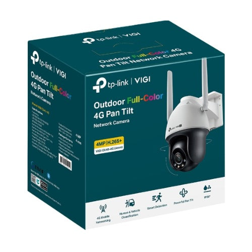 TP-Link VIGI 4MP C540-4G(4mm) Outdoor Full-Color 4G Pan Tilt Network Camera, 4mm Lens, 4G Mobile Networking, Automatic Tracking, 360° Monitoring:, VIGI C540-4G(4mm)