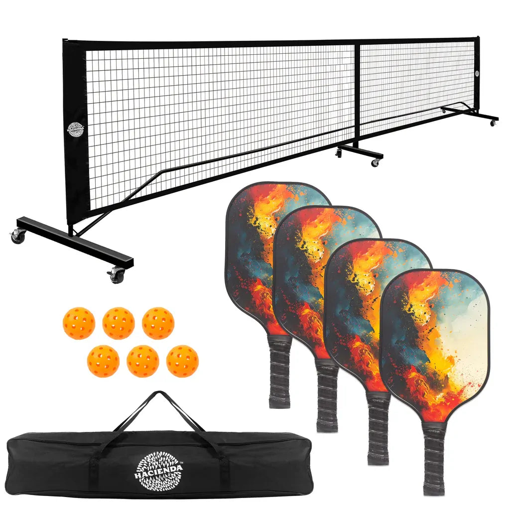 Lenoxx Pickleball Set with 4 Paddles 6 Balls Net and Carry Bag - PBS515
