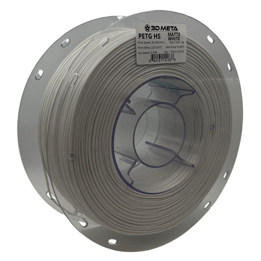 3D Meta Matte PETG HS White 1KG Spool PETG-HS-MATTE-WHITE