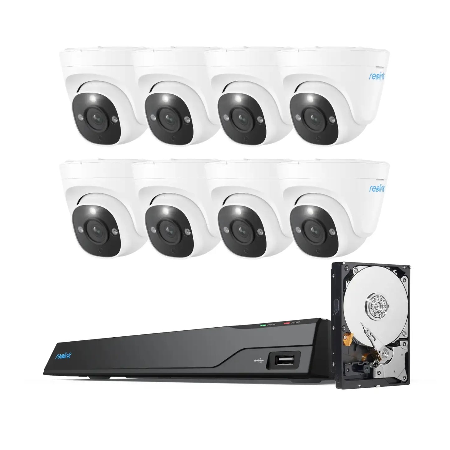 Reolink NVS16-12MD8 12MP PoE Security Kit with 8 Dome Cameras & 16-Channel NVR PS6KD01-16