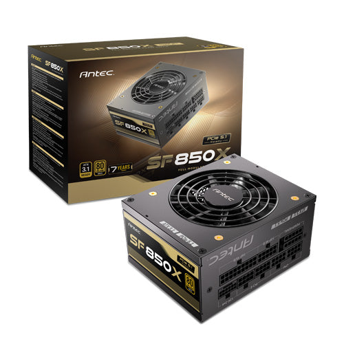Antec SFX 850w 80+ Gold, Fully-Modular, ATX 3.1, PCI-E 5.1, 92mm Silent Fan, Japanese Caps, Zero RPM, Compact Power Supply, PSU,7 Years Warranty 2024, SF850X AU