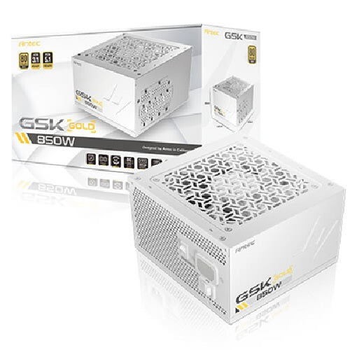 Antec GSK850 V2 WH 80+ Gold Fully Modular - WHITE, 850W, ATX 3.1, 140x150x86mm, 120mm fan, PCIE 5.1, 12VHPWR, OCP/OVP/UVP/SCP/OTP, 7Y warranty., GSK850 V2 White AU