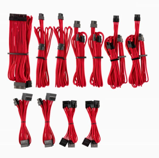 Corsair For Corsair PSU - Red Premium Individually Sleeved DC Cable Pro Kit, Type 4 (Generation 4)(LS), CP-8920223