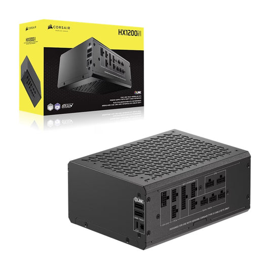Corsair HX1200i SHIFT Fully Modular Platinum ATX Power Supply, ATX 3.1, 8x PATA, 2x EPS, 8x SATA, 4x PCIe, DSP, fully modular, 140mm FDB fan, 10yr WTY, CP-9020267-AU