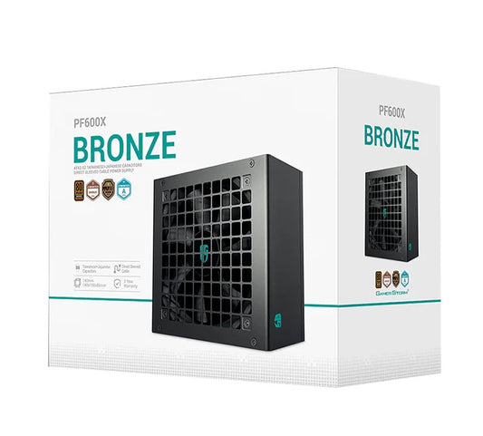 DeepCool PF600X 600W Gamer Storm 80+ Bronze/ Cybenetics ATX Power Supply 120mm Fan, Japanese & Taiwanese Capacitors, DC to DC, ATX12V V2.52, R-PF600X-HD0B-JGAU
