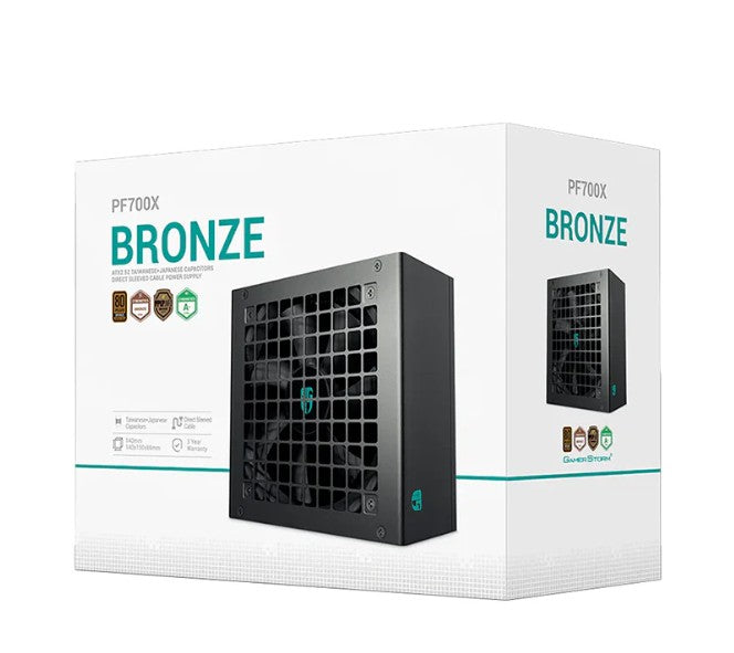 DeepCool PF700X 700W Gamer Storm 80+ Bronze/ Cybenetics ATX Power Supply 120mm Fan, Japanese & Taiwanese Capacitors, DC to DC, ATX12V V2.52, R-PF700X-HD0B-JGAU